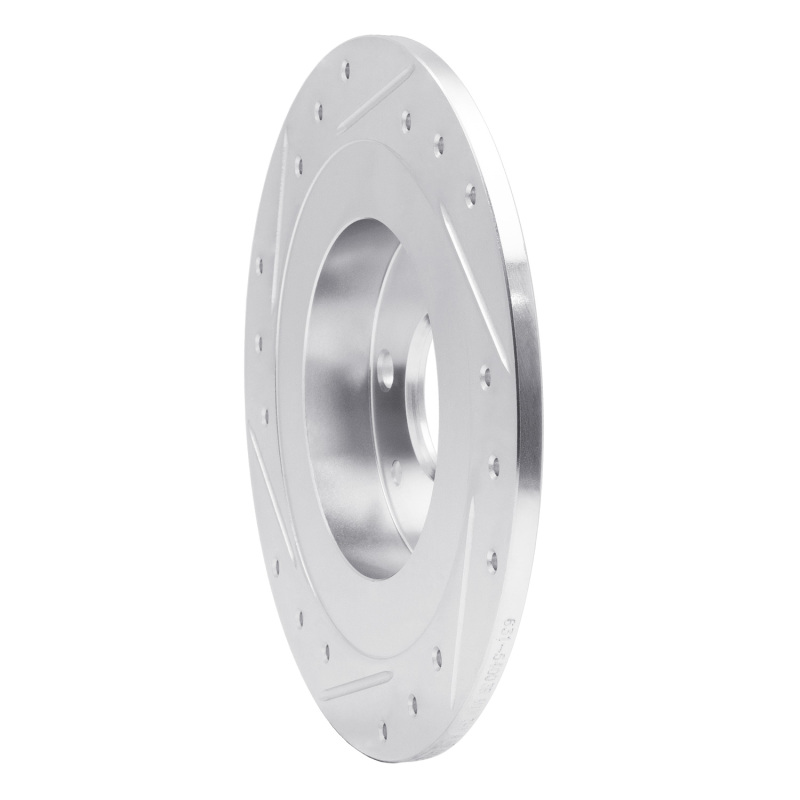 Ford Escort Brake Rotor (1) - Rear Right - R1 Concepts - Drilled & Slotted - Silver - `90-`03